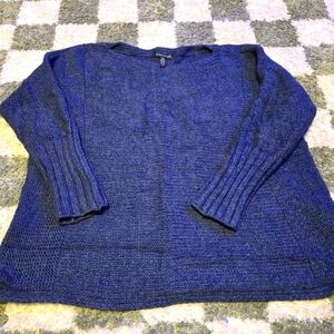 Eileen Fisher Navy Crew Neck Alpaca Sweater